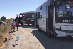 Tekirdağ’da yolcu minibüsü otomobille çarpıştı: 4 yaralı