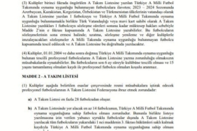 TFF’den mavi kartlı oyuncular hakkında açıklama