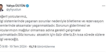 THY "biletleme ve rezervasyon işlemlerindeki aksamalar" nedeniyle açıklama yaptı