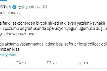 THY’de 84 sefer iptal edildi