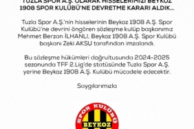 Tuzlaspor, hisselerini Beykoz 1908 SK’ya devrettiğini açıkladı