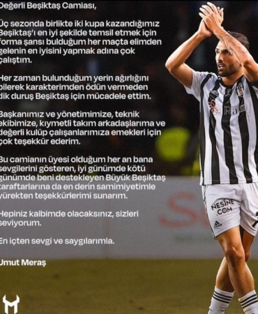 Umut Meraş, Beşiktaş’a veda etti