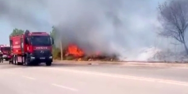 Ağaçlık alanda çıkan yangın itfaiye tarafından söndürüldü