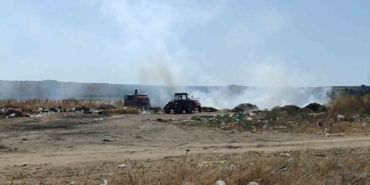Babaeski’de çöplük alanda yangın