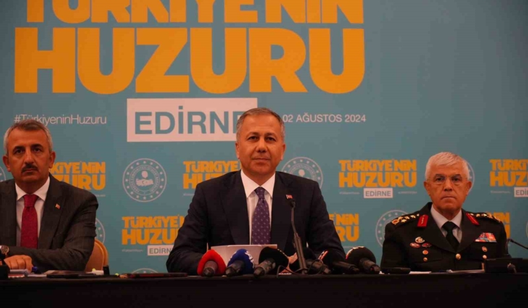 Bakan Yerlikaya: "Edirne’de kişilere karşı suç olaylarında yüzde 12,2 düşüş var”