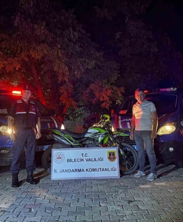 Bilecik’te çalınan motosikleti jandarma ekipleri buldu