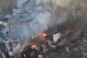 Bilecik’te seyir halindeki tır alev alev yandı