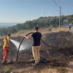 Bursa’da çıkan yangın ormanlık alana sıçramadan söndürüldü