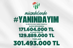 Bursaspor için toplanan bağış 300 milyon TL’yi aştı
