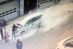 Çorlu’da araç yangını: Esnaf imdadına yetişti