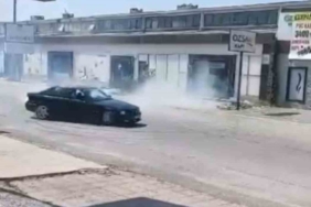 Drift attı, trafiği böyle tehlikeye düşürdü