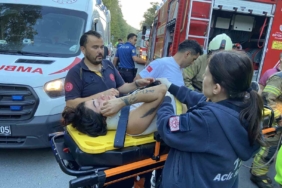 Eyüpsultan’da otomobil ormanlık alana uçtu: 2 yaralı