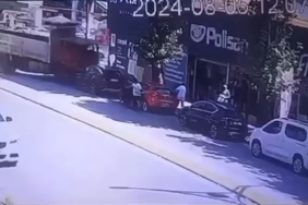 Freni boşalan kamyon dehşet saçtı: O anlar kamerada