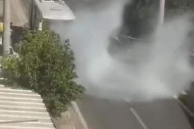 Halk otobüsünde çıkan yangın korkuttu