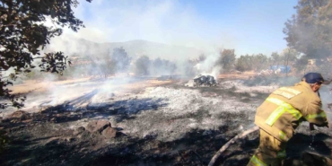 Havran’da traktör römorkunda başlayan yangın makilik alana sıçradı