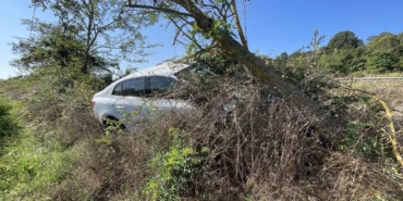 Kontrolden çıkan otomobil, tarlaya girdi