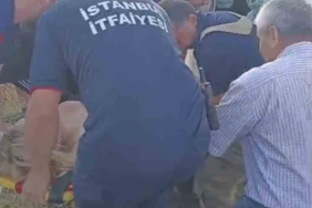 Kontrolden çıkan otomobil yan yattı, sıkışan sürücü güçlükle kurtarıldı