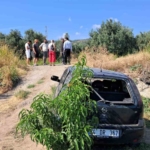 Kontrolünü kaybeden kadın sürücü tarlaya uçtu