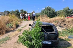 Kontrolünü kaybeden kadın sürücü tarlaya uçtu