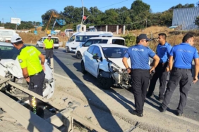 Makas atan kamyon kazaya sebep oldu: 2 yaralı