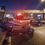 Maltepe’de kaza yapan araçlardan biri takla attı: 1 yaralı