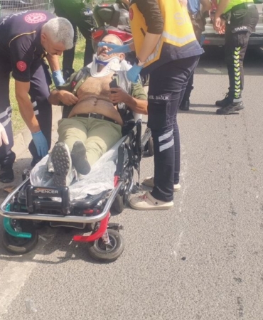 Motosiklet kazasında sürücü yaralandı