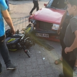 Otomobil ile motosiklet çarpıştı: 1 yaralı