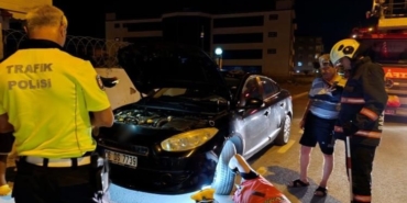 Otomobilde yılan alarmı: Meraklı gözler arasında dakikalarca otomobilde yılan aradılar