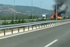 Seyir halindeki tır alev topuna döndü