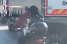 Sultanbeyli’de bir motosiklette 4 kişi: O anlar kamerada