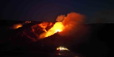 Tarihi Alan’daki orman yangını dron ile görüntülendi