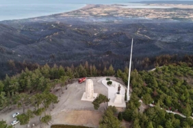 Tarihi Gelibolu Yarımadası’ndaki yanan alanlar havadan görüntülendi