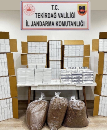 Tekirdağ’da kaçak tütün ve makaron operasyonu