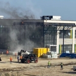 Tekirdağ’da yapımı süren hastanede yangın