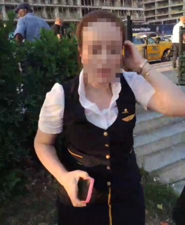 Üsküdar’da taksici ile hostes arasındaki tartışma kamerada