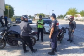 Vize’de jandarma ekiplerinden motosiklet denetimi