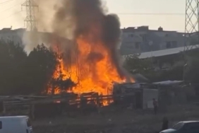 Ahır alev alev yandı, hayvanlar son anda kurtarıldı