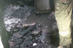 Apartman boşluğunda yangın