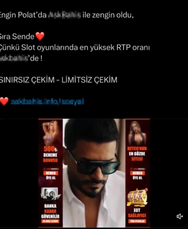 Bahis sayfasından Engin Polat reklamı