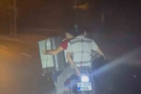 Bursa’da 3 kişi motosikletle yolculuk yapıp yük taşıdı