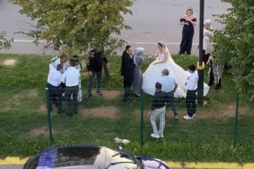 Gelin ve damat kavganın ortasında kaldı