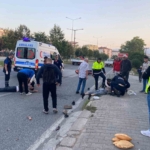 Motosiklet yayaya çarptı