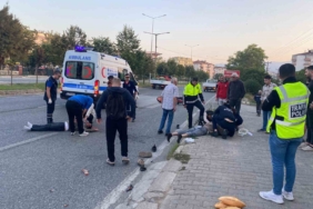 Motosiklet yayaya çarptı