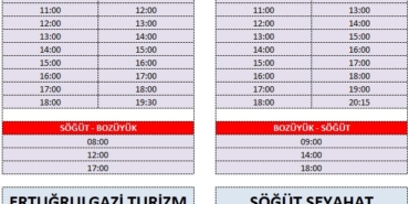 Otobüs sefer saatleri değişiyor