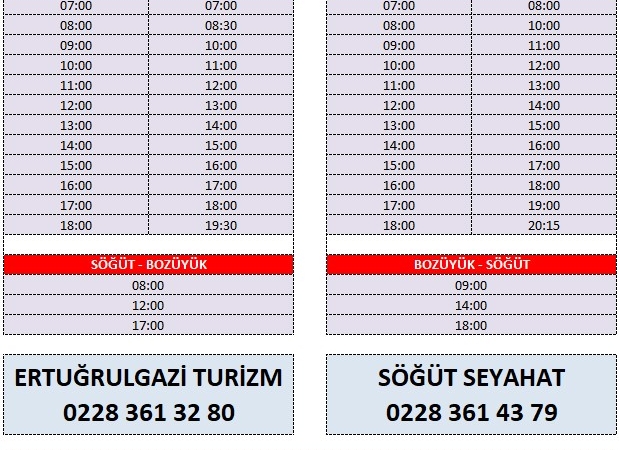 Otobüs sefer saatleri değişiyor