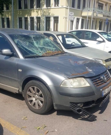 Sakarya’da çürüyen ağaç devrildi, 4 araç hasar gördü