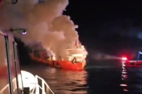 Şile açıklarında gemi yangını