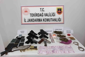 Tekirdağ’da jandarma operasyonunda silah ve uyuşturucu ele geçirildi