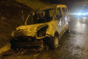 TEM Otoyolu’nda seyir halindeki araç alev topuna döndü