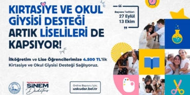 Üsküdar Belediyesi’nin ilköğretim ve lise öğrencilerine kırtasiye ve okul giysisi desteği sürüyor